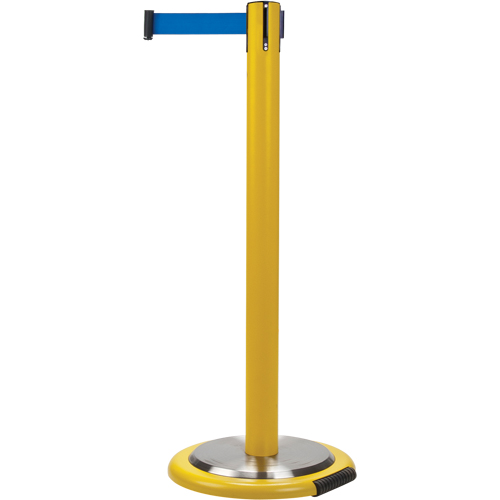 Barri&egrave;res sur pieds pour le contr&ocirc;le des foules, Acier, 35" h, Ruban Bleu, Longueur du ruban 7' Canadian Safety Group Inc.