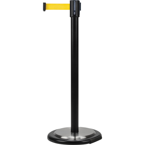 Free-Standing Crowd Control Barrier, Steel, 35" H, Yellow Tape, 12' Tape Length Canadian Safety Group Inc.