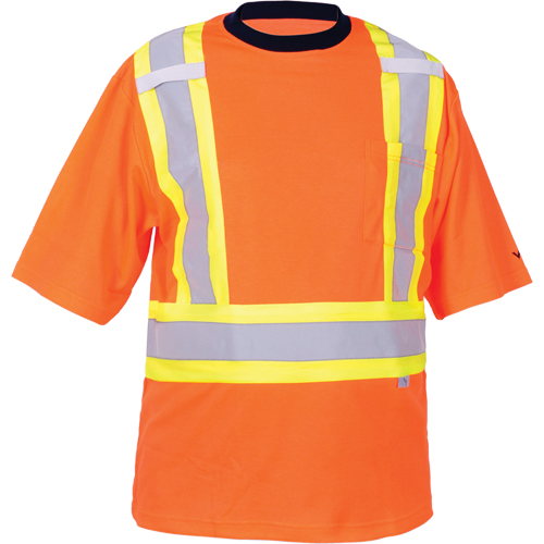 T-shirt de s&eacute;curit&eacute;, Polyester, Moyen, Orange haute visibilit&eacute; Canadian Safety Group Inc.