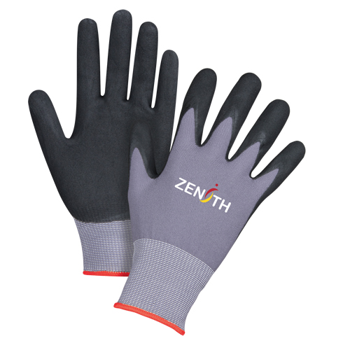 Gants ZX-1 de premi&egrave;re qualit&eacute; compatibles avec les &eacute;crans tactiles, 6/T-petit, R&ecirc;vetement Mousse de nitrile, Calibre 15, Enveloppe en Nylon Canadian Safety Group Inc.