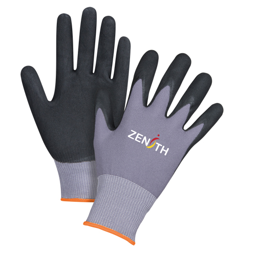 Gants ZX-1 de premi&egrave;re qualit&eacute; compatibles avec les &eacute;crans tactiles, 7/Petit, R&ecirc;vetement Nitrile/Mousse de nitrile, Calibre 15, Enveloppe en Nylon Canadian Safety Group Inc.