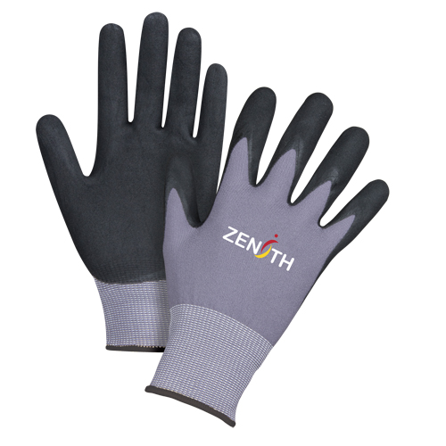 Gants ZX-1 de premi&egrave;re qualit&eacute; compatibles avec les &eacute;crans tactiles, 10/T-Grand, R&ecirc;vetement Nitrile/Mousse de nitrile, Calibre 15, Enveloppe en Nylon Canadian Safety Group Inc.