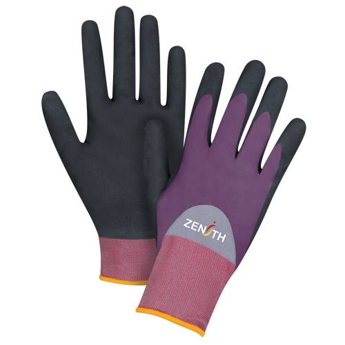 Gants enduits de premi&egrave;re qualit&eacute; ZX-2, 7/Petit, R&ecirc;vetement Nitrile/Mousse de nitrile, Calibre 18, Enveloppe en Nylon Canadian Safety Group Inc.