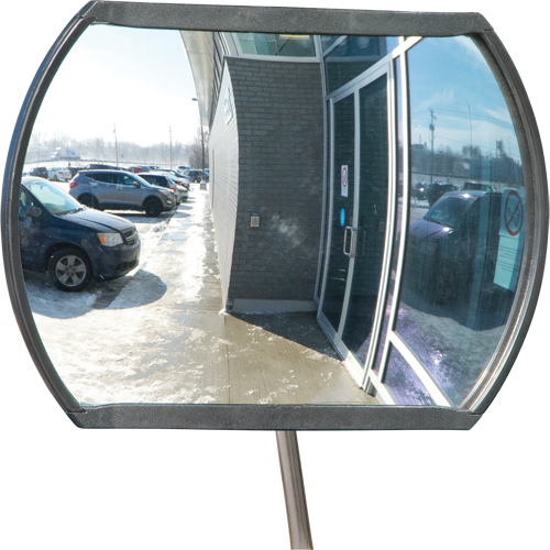 Roundtangular Convex Mirror with Telescopic Arm, 12" H x 18" W, Indoor/Outdoor Canadian Safety Group Inc.