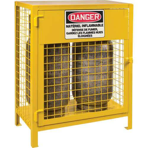 Armoires pour cylindres &agrave; gaz, nbre de bouteilles: 2, 30" , 17" , 37" , Jaune Canadian Safety Group Inc.