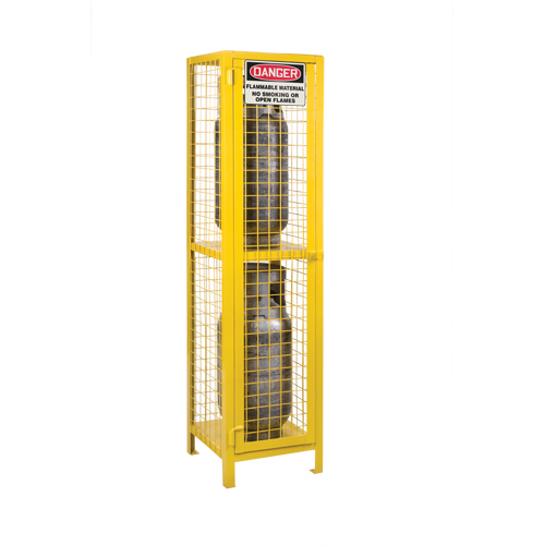 Gas Cylinder Cabinets, 2 Cylinder Capacity, 17" W x 17" D x 69" H, Yellow Canadian Safety Group Inc.