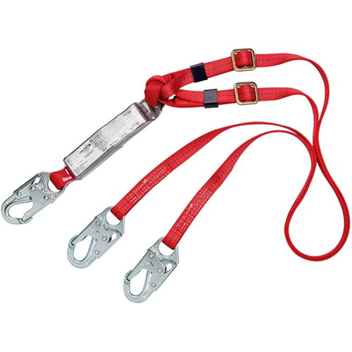 PRO Shock-Absorbing Lanyard, 6', Snap Hook Center, Snap Hook Leg Ends, Polyester Canadian Safety Group Inc.