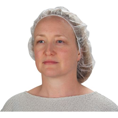 Bonnets bouffants non tiss&eacute;s, Polypropyl&egrave;ne, 21"/Grand, Blanc Canadian Safety Group Inc.