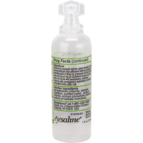 Saline Eyewash Bottles, Full Bottle, 1 oz. Canadian Safety Group Inc.