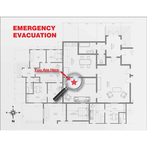 Insert transparent de cadre pour plan d'&eacute;vacuation Canadian Safety Group Inc.