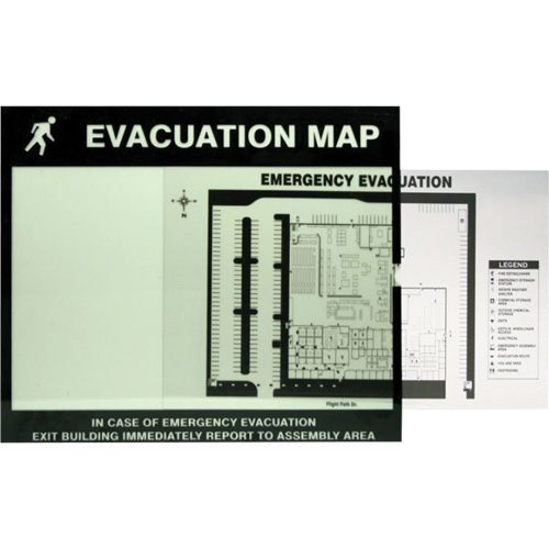 Insert transparent de cadre pour plan d'&eacute;vacuation Canadian Safety Group Inc.