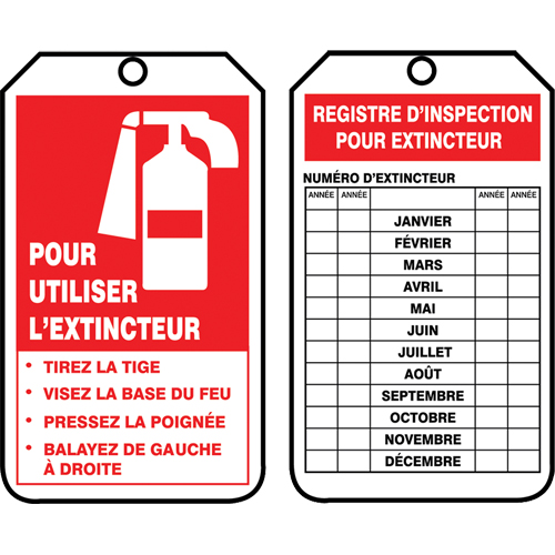 Inspection Tags, Plastic, 3-1/8" W x 5-7/8" H, French Canadian Safety Group Inc.