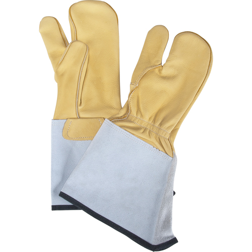 3-Finger Gloves, Medium, Grain Cowhide Palm Canadian Safety Group Inc.