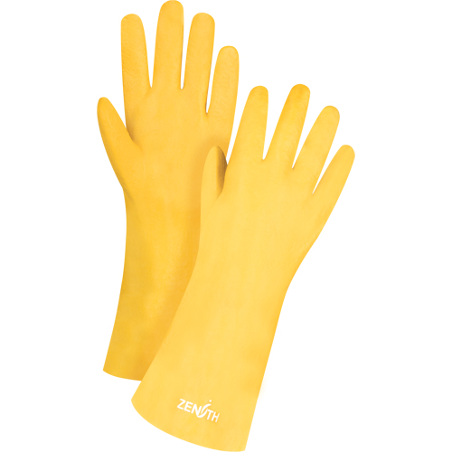 Gants &agrave; fini rugueux et r&eacute;sistants aux produits chimiques, Taille 9, 14" lo, PVC, Doublure en Interlock, 47-mil Canadian Safety Group Inc.