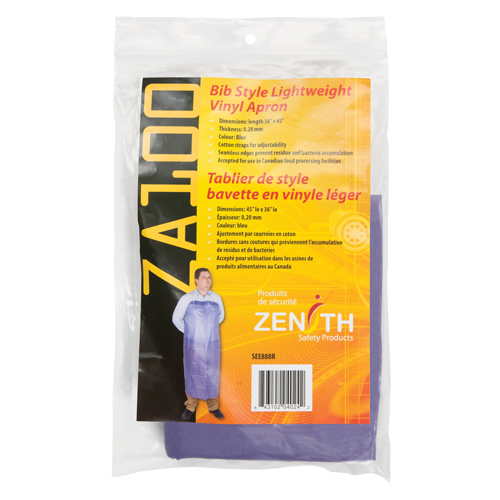 Lightweight Apron, Vinyl, 45" L x 36" W, Blue Canadian Safety Group Inc.