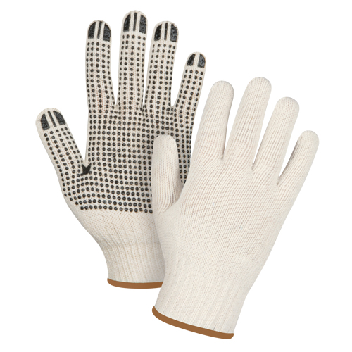Heavyweight Dotted String Knit Gloves, Poly/Cotton, Single Sided, 7 Gauge, Large Canadian Safety Group Inc.