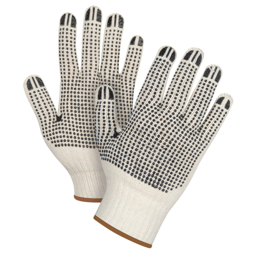 Heavyweight Double-Sided Dotted String Knit Gloves, Poly/Cotton, Double Sided, 7 Gauge, Large Canadian Safety Group Inc.