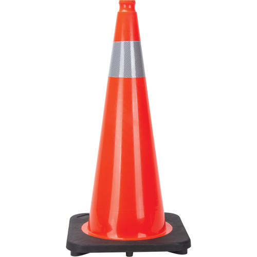 C&ocirc;ne de signalisation, 28", Orange, Bande(s) r&eacute;fl&eacute;chissante(s) 4" Canadian Safety Group Inc.