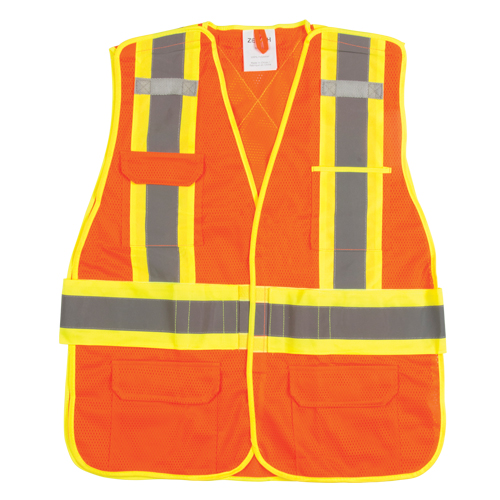 Flame-Resistant Surveyor Vest, High Visibility Orange, Medium, Polyester Canadian Safety Group Inc.