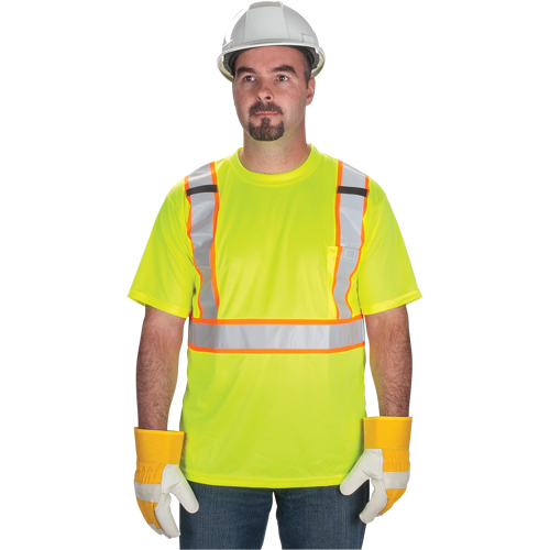 T-shirt conforme &agrave; la CSA, Polyester, 2T-Grand, Jaune lime haute visibilit&eacute; Canadian Safety Group Inc.