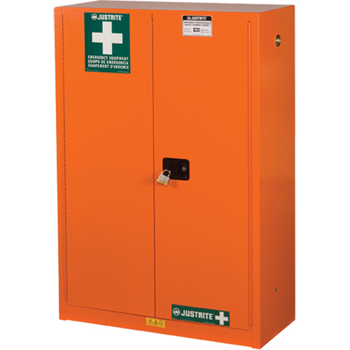 Armoires de rangement pour pr&eacute;paration aux situations d'urgence, Acier, 4 Tablettes, 65" h x 43" la x 18" P, Orange Canadian Safety Group Inc.
