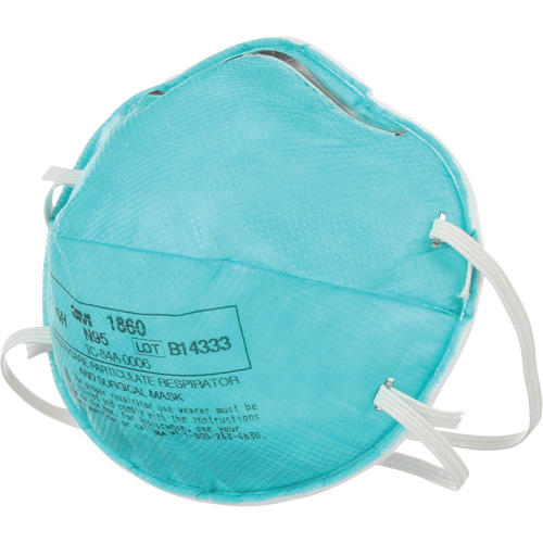 Respirateur 1860 contre les particules pour les soins de la sant&eacute;, N95, Certifi&eacute; NIOSH Canadian Safety Group Inc.