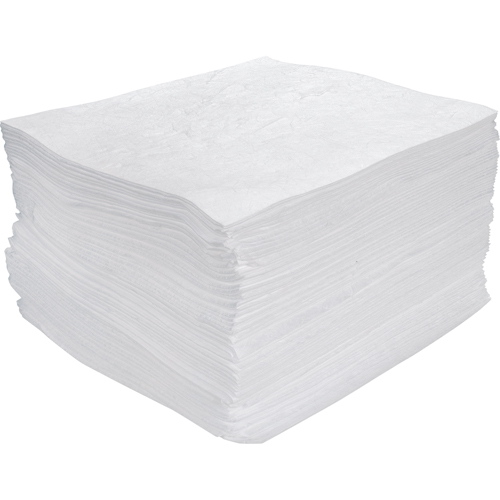 Feuilles absorbantes souffl&eacute;es de premi&egrave;re qualit&eacute;, Huile seulement, 15" x 17", 30 gal. d'absorption Canadian Safety Group Inc.