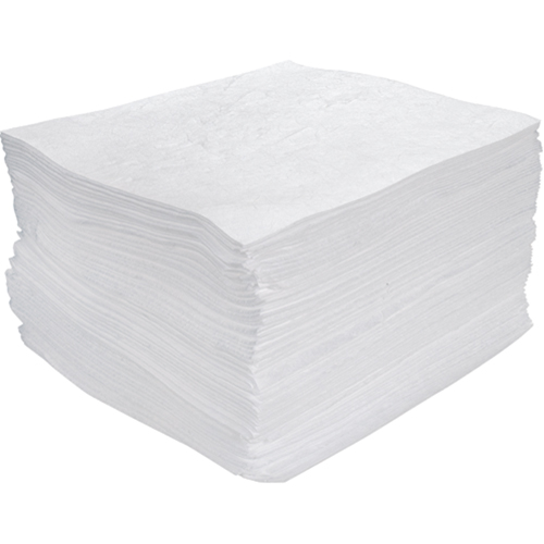 Feuilles absorbantes souffl&eacute;es de premi&egrave;re qualit&eacute;, Huile seulement, 15" x 17", 25 gal. d'absorption Canadian Safety Group Inc.