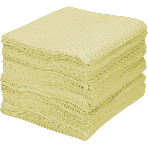 Feuilles absorbantes en fibres fines de premi&egrave;re qualit&eacute;, Mati&egrave;res dangereuses, 15" x 17", 30 gal. d'absorption Canadian Safety Group Inc.