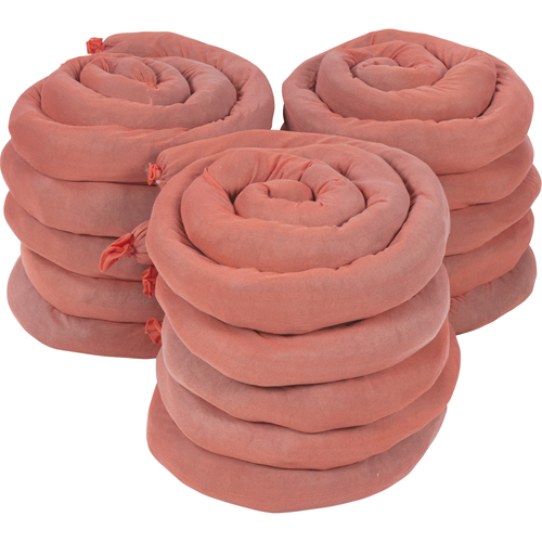 Remblais tubulaires absorbants, Mati&egrave;res dangereuses, Absorption 50 gal., 3" la x 8' lo, Pqt de 15 Canadian Safety Group Inc.