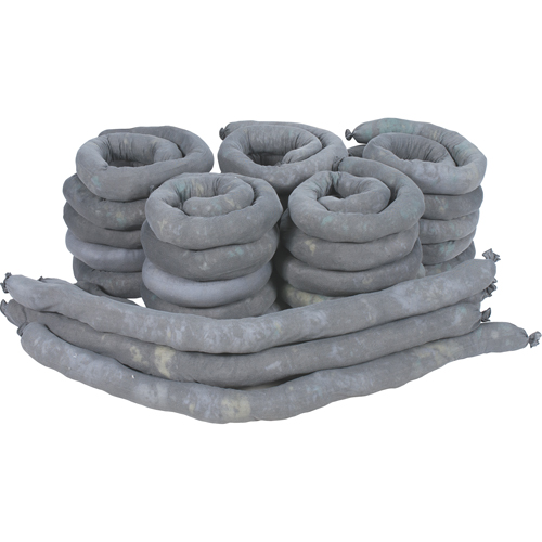 Sorbents Socks, Universal, 50 gal. Absorbancy, 3" W x 4' L, Pack of 30 Canadian Safety Group Inc.