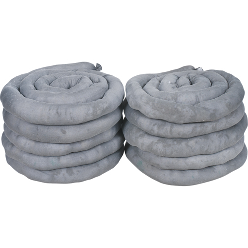 Remblais tubulaires absorbants, Universel, Absorption 40 gal., 3" la x 10' lo, Pqt de 10 Canadian Safety Group Inc.