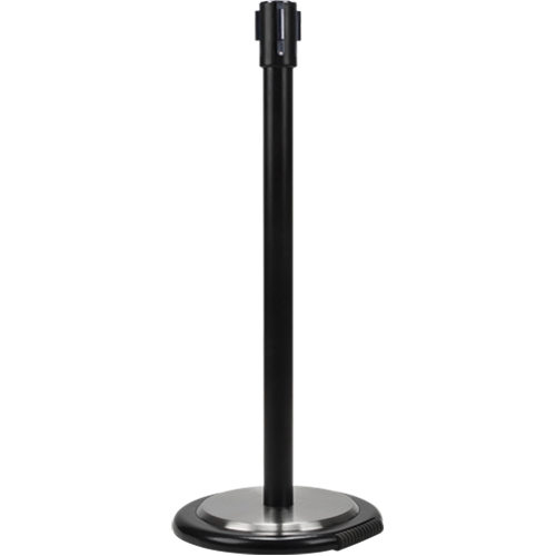 Poteau r&eacute;cepteur pour barri&egrave;res sur pieds pour le contr&ocirc;le des foules avec roues, Hauteur de 35", Noir Canadian Safety Group Inc.