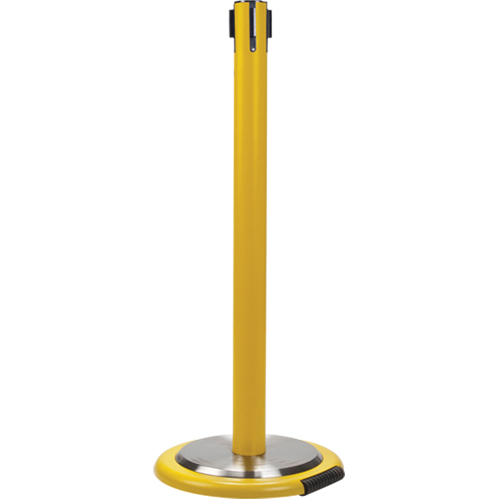 Poteau r&eacute;cepteur pour barri&egrave;res sur pieds pour le contr&ocirc;le des foules avec roues, Hauteur de 35", Jaune Canadian Safety Group Inc.
