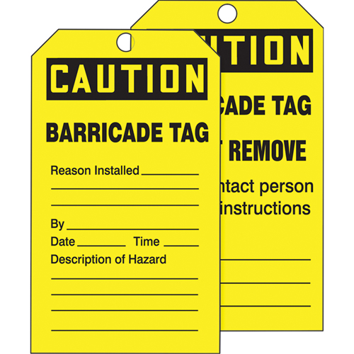 Tags By-The-Roll Safety Tags, Cardstock, 3" W x 6-1/4" H, English Canadian Safety Group Inc.