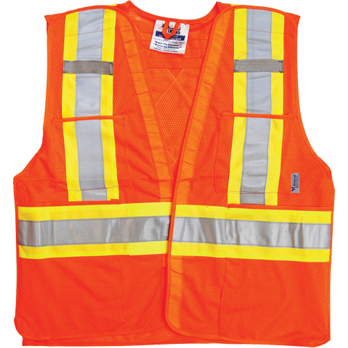 Vestes de s&eacute;curit&eacute; pour la circulation, Orange haute visibilit&eacute;, Moyen/Petit, Polyester Canadian Safety Group Inc.