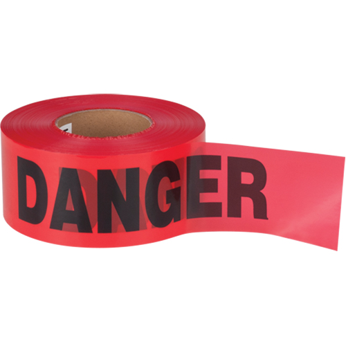 "Danger" Barricade Tape, Bilingual, 3" W x 1000' L, 1.5 mils, Black on Red Canadian Safety Group Inc.
