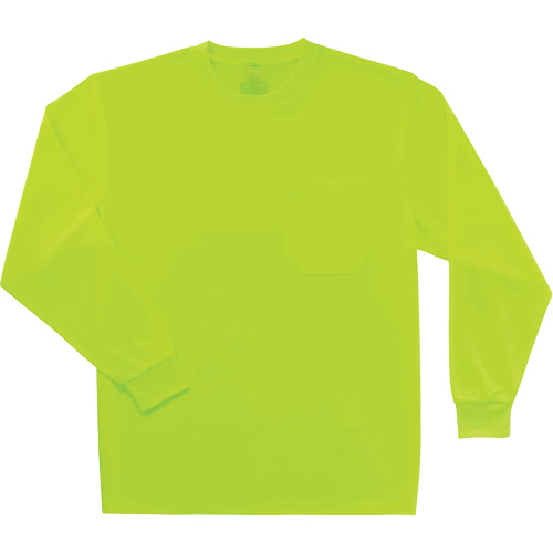 GloWear 8091 Non-Certified Long Sleeve T-Shirt, Polyester, Small, High Visibility Lime-Yellow Canadian Safety Group Inc.