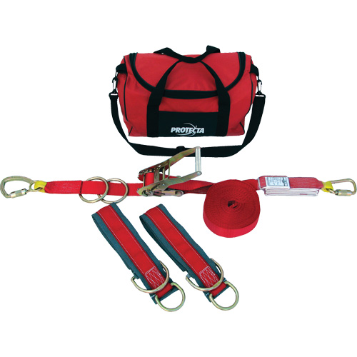 PRO-Line Temporary Horizontal Lifeline System, 60', Web, Swivel Canadian Safety Group Inc.