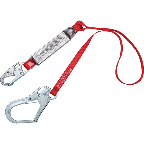 Cordon amortisseur de chute, 4', Point d'ancrage &agrave; Crochet mousqueton, Crochet d'armature aux jambes, Polyester Canadian Safety Group Inc.