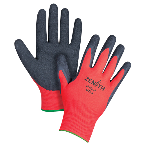 Black & Red Crinkle Grip Coated Gloves, 8/Medium, Rubber Latex Coating, 13 Gauge, Polyester Shell Canadian Safety Group Inc.