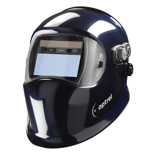 E684 Welding Helmets, 4.25" L x 2" W View Area, 4/5 - 13 Shade Range, Blue Canadian Safety Group Inc.