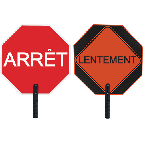 Double-Sided "Arr&ecirc;t/Lentement" Traffic Control Sign Canadian Safety Group Inc.