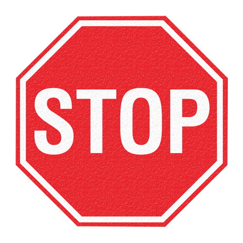 "Stop" Floor Sign, Adhesive, English with Pictogram Canadian Safety Group Inc.