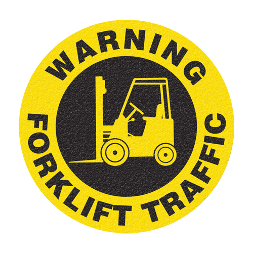 "Warning Forklift Traffic" Floor Sign, Adhesive, English with Pictogram Canadian Safety Group Inc.
