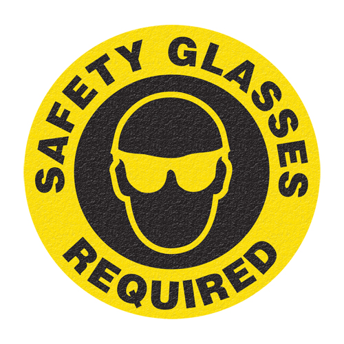"Safety Glasses" Floor Sign, Adhesive, English with Pictogram Canadian Safety Group Inc.