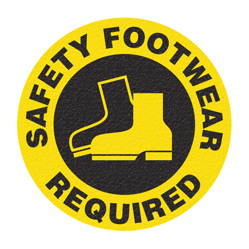 "Safety Footwear" Floor Sign, Adhesive, English with Pictogram Canadian Safety Group Inc.