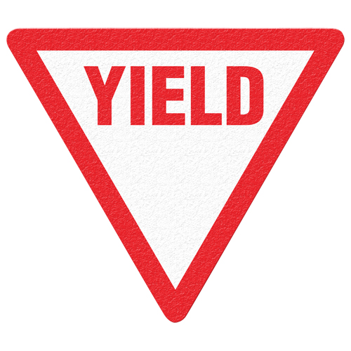 "Yield" Floor Sign, Adhesive, English with Pictogram Canadian Safety Group Inc.
