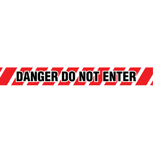 Rubans pour barricades, Anglais, 3" la x 1000' lo, 2 mils, Noir/rouge Canadian Safety Group Inc.