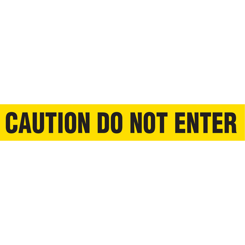 Rubans pour barricades, Anglais, 3" la x 1000' lo, 2 mils, Noir sur jaune Canadian Safety Group Inc.
